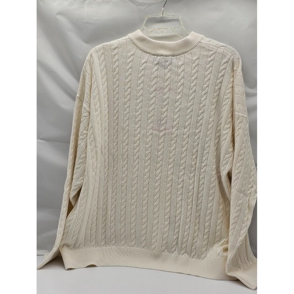 NEW Nautica Jeans Women's Cable Knit Full Zip Sweater Ivory Size XXL NWT - Picture 3 of 7
